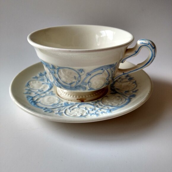 Vintage Wedgwood Patrician Tea Cup & Saucer Etruria Barlaston Shabby Distressed - Picture 2 of 10